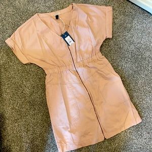Neutral Pink Zip-Front Women’s Dress - Brand Unspecified